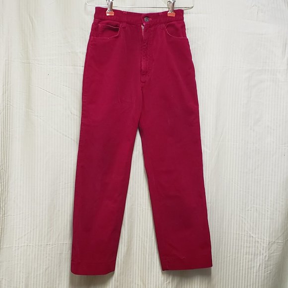 🍁Vintage Carmine Corduroy Fly-Front Pants - Picture 2 of 7
